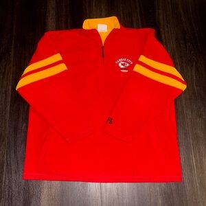 Y2K 2000s Kansas City Chiefs NFL 1/4 Zip Fleece Jacket Size XXL